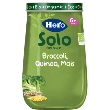 hero baby solo bio omogeneizzati broccoli quinoa e mais 190g